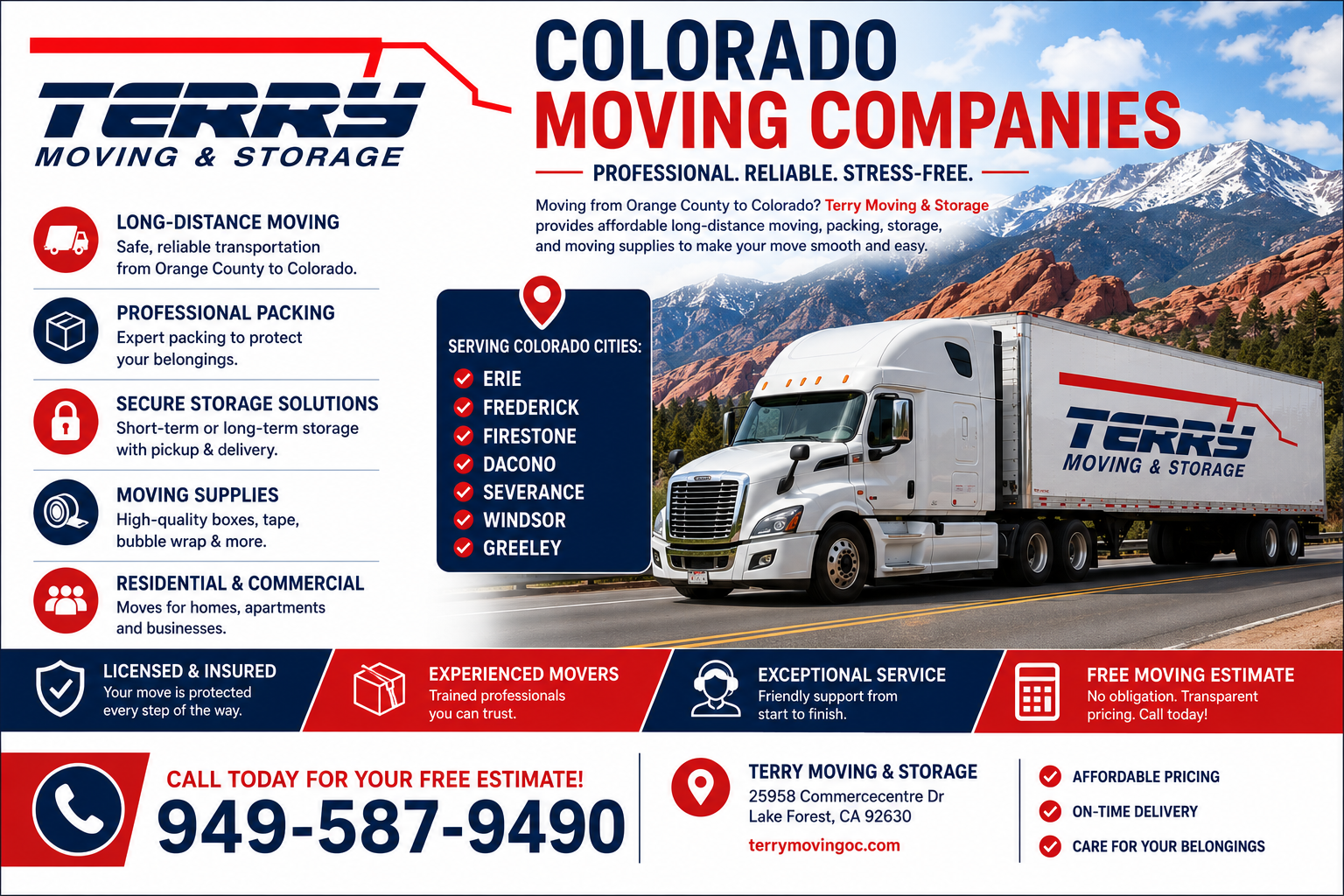 Long Distance Moving Companies Orange County to Colorado