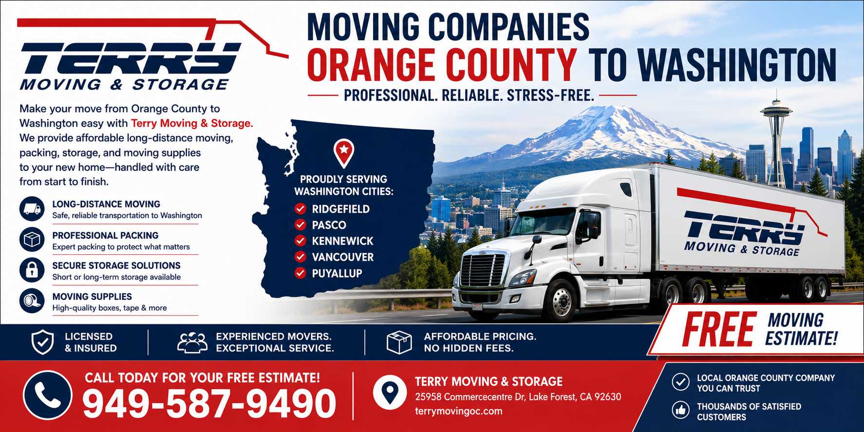 Moving Companies Orange County to Washington